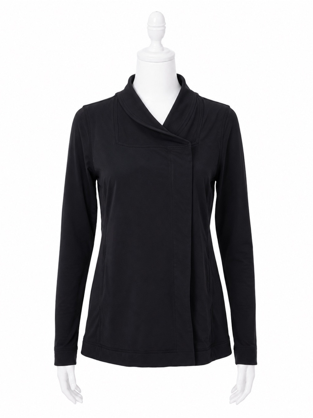 Lululemon Belle Wrap Cardigan Jacket Black Size 6 Asymmetrical Snap